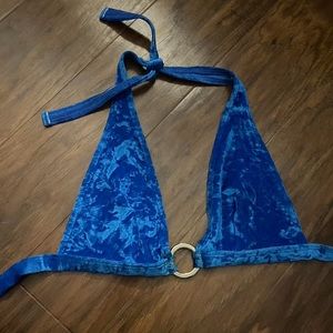 Vintage Velvet Blue Bikini Top